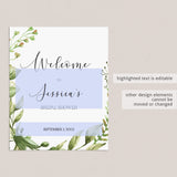Greenery Bridal Shower Welcome Sign Template