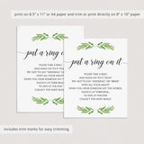 green bridal shower ring game instant download