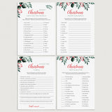 Greenery Christmas Games Pack Instant Download by LittleSizzle