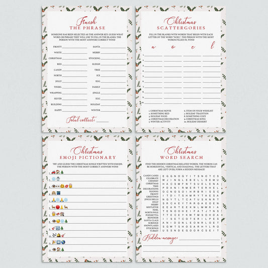 Fun Christmas Games Bundle Instant Download by LittleSizzle