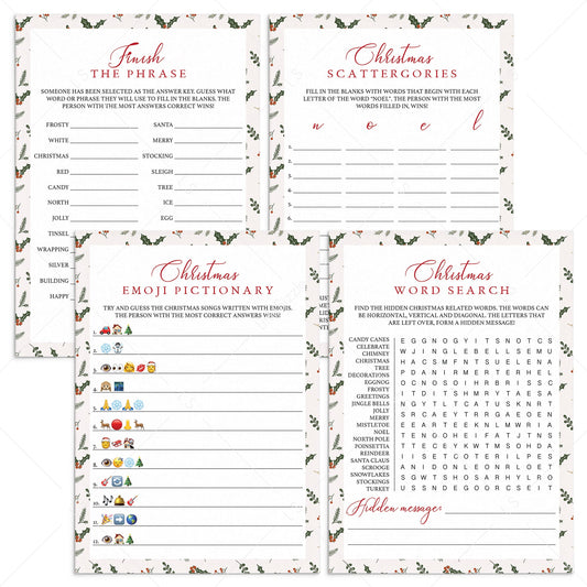 Fun Christmas Games Bundle Instant Download by LittleSizzle