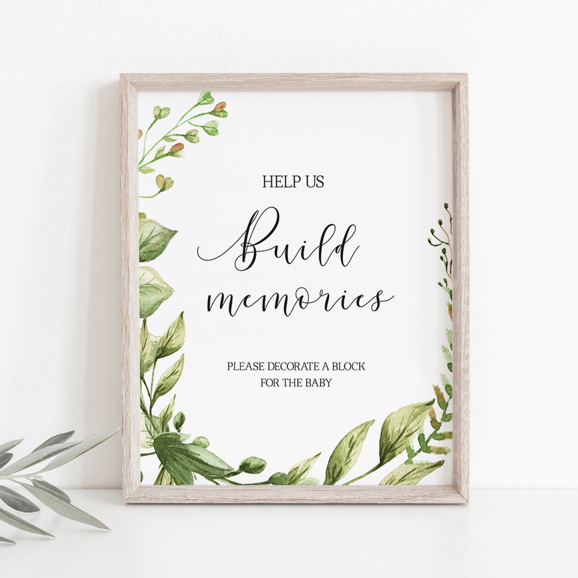 Green leaves baby shower decorations printables by LittleSizzle