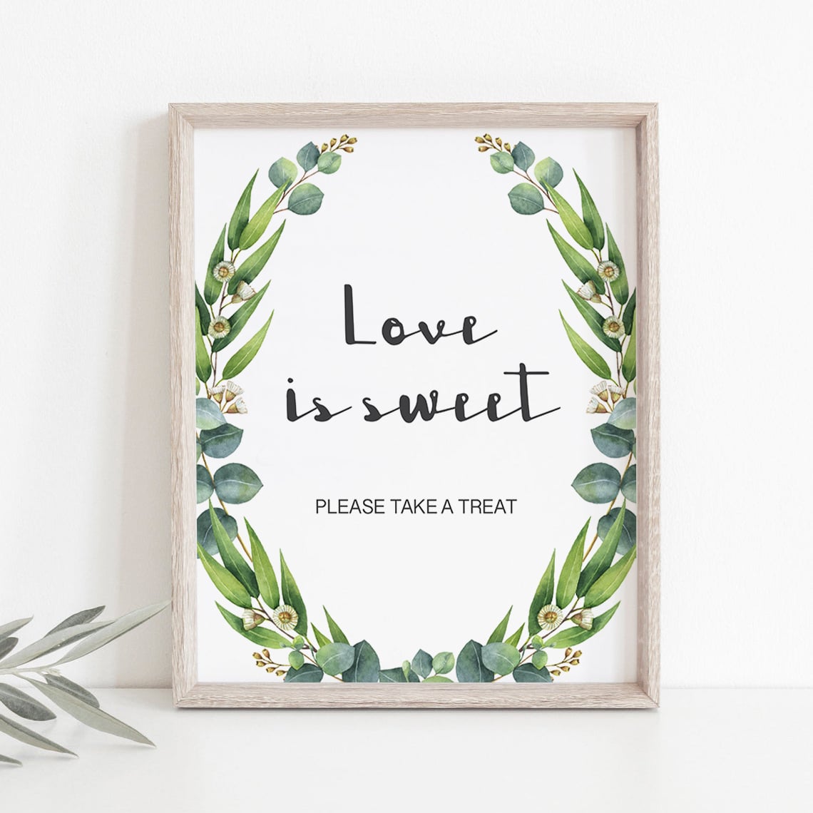 greenery favor signage template