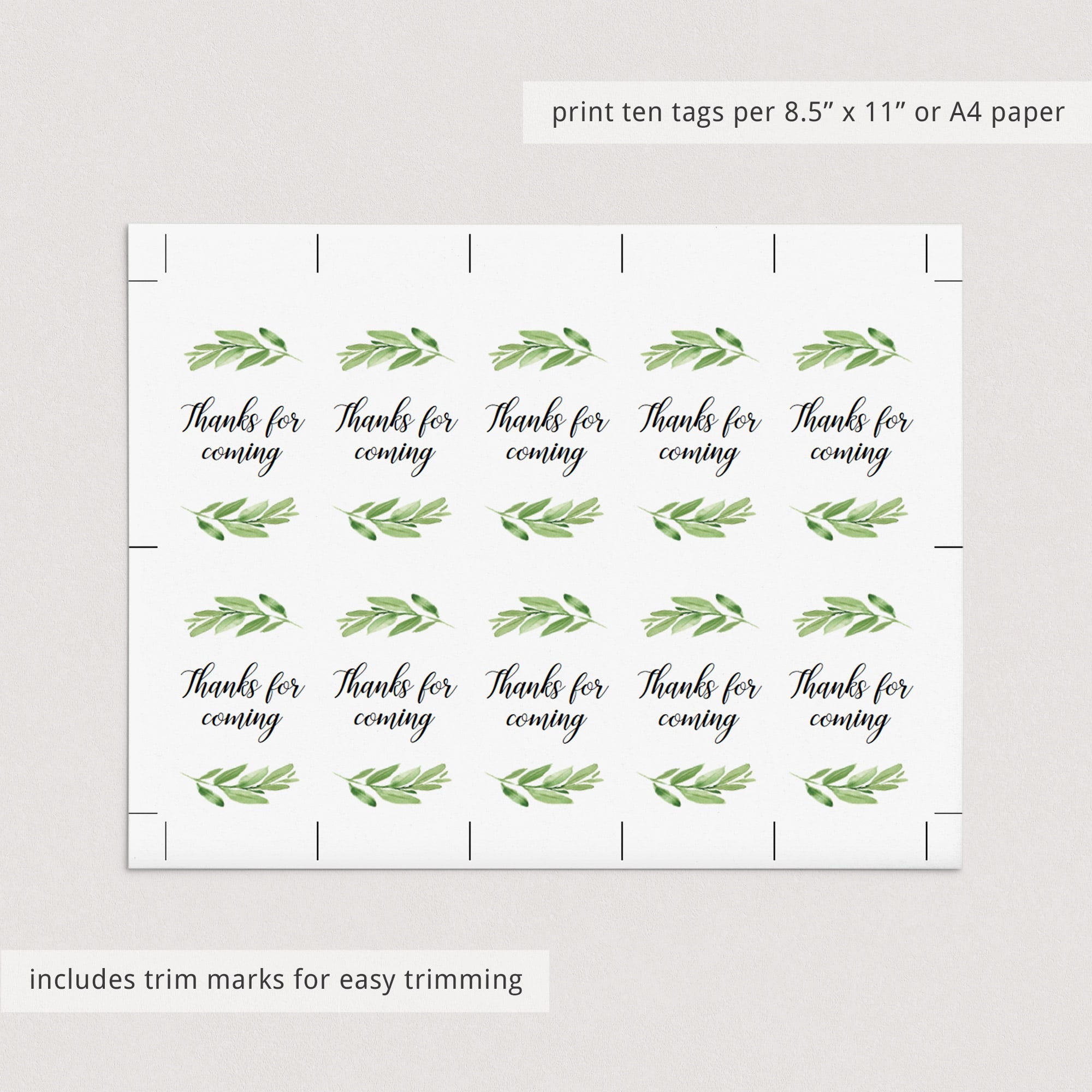 Printable labels greenery theme by LittleSizzle