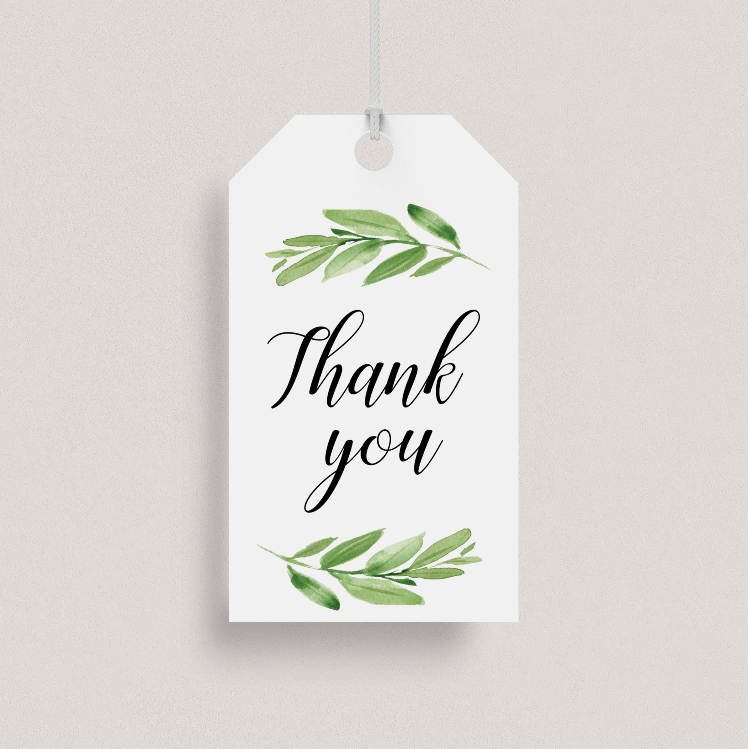 Watercolor greenery favor tags by LittleSizzle