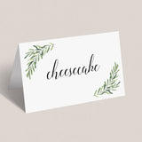 Green Leaf Food Card Template Instant Download