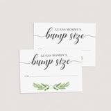 Greenery Baby Shower Guess How Big Is Mommy's Bump Game