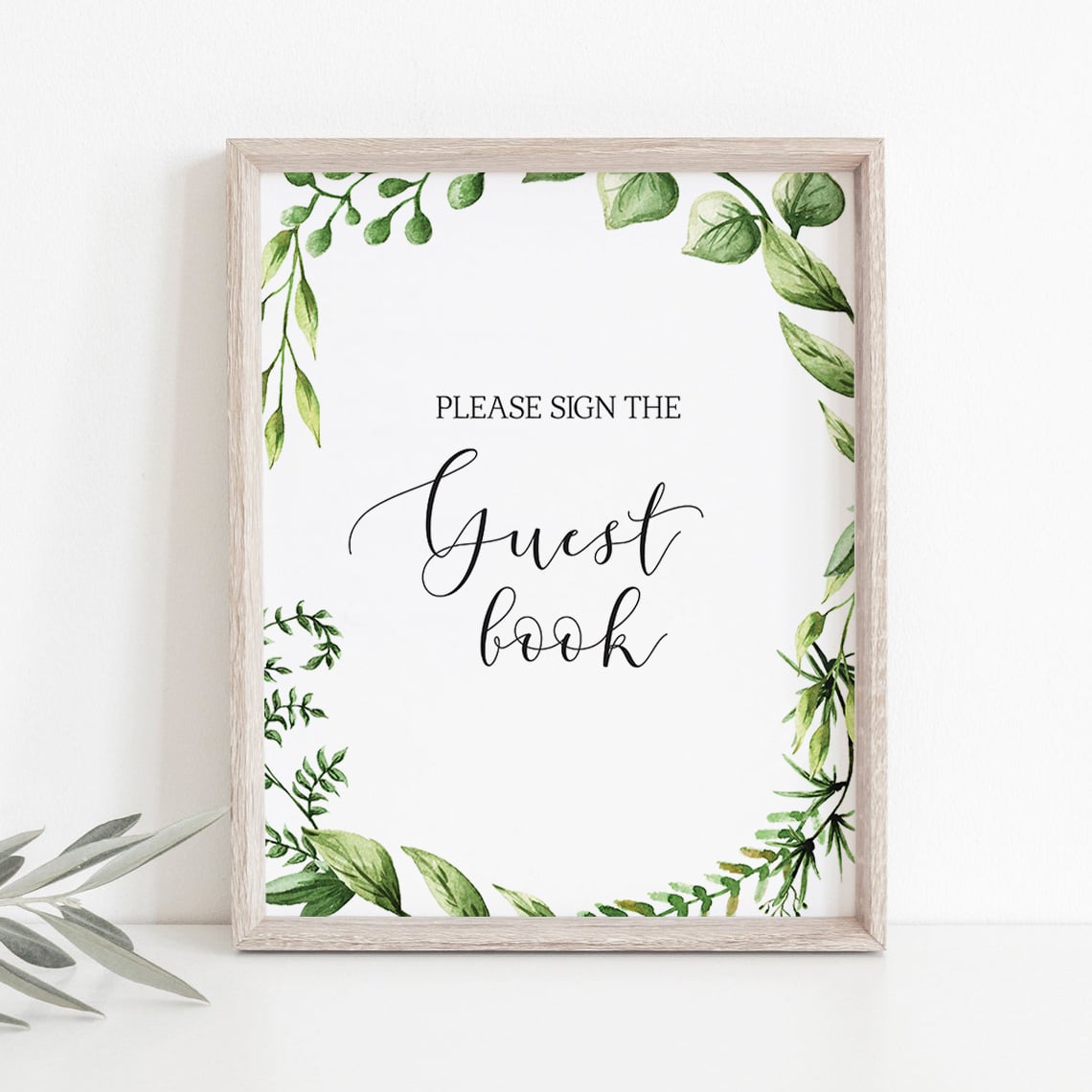 DIY guest book sign for greenery party by LittleSizzle