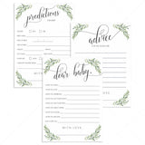 Watercolor Greenery Baby Shower Games Bundle Instant Download by LittleSizzle