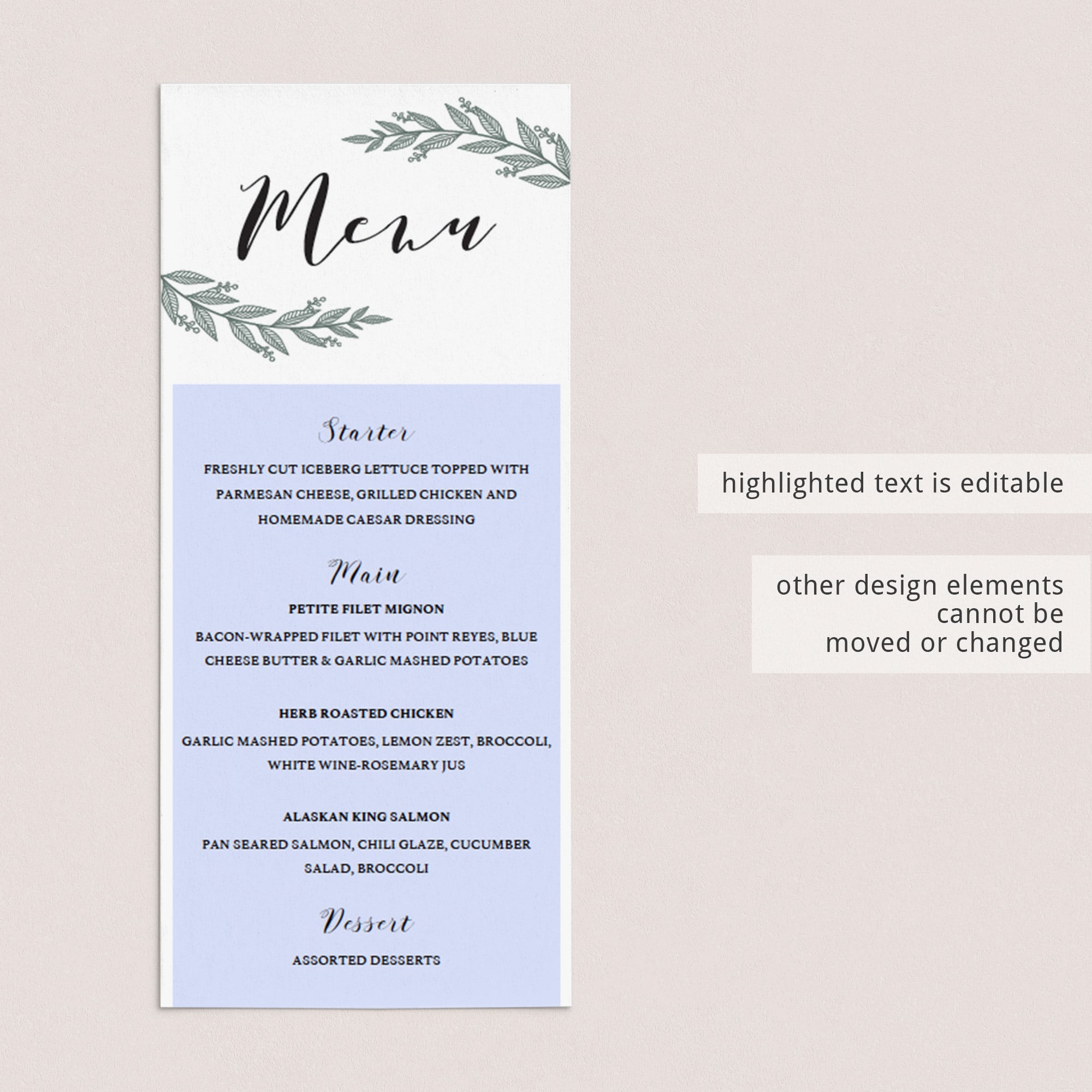 Rustic kraft menu cards by LittleSizzle