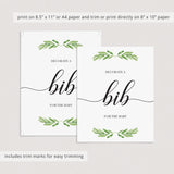 Gender Neutral Baby Shower Bib Decorating Station Signage