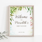 Garden Themed Baby Shower Welcome Sign Template