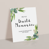Please Sign A Block Baby Shower Sign Greenery Printable