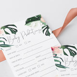 Tropical Theme Baby Shower Baby Prediction Cards