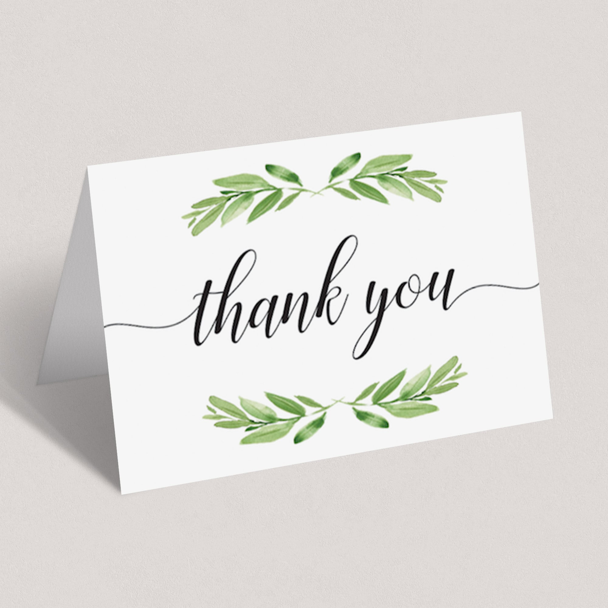 Green leaves baby shower thank you cards by LittleSizzle