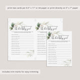 Greenery Birthday Cards Bundle with Keepsakes for the Birthday Girl
