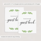 Green wedding decorations printable guest book table signby LittleSizzle