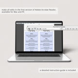 Editable menu card template for baby brunch by LittleSizzle