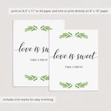 Love is sweet bridal shower favors sign by LIttleSizzle