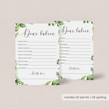 Twin baby shower games with Au and UK spelling by LIttleSizzle