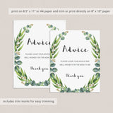 Green leaf shower decorations watercolor by LittleSizzle