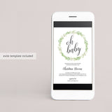 Editable Greenery Baby Shower Invitation Set by LittleSizzle
