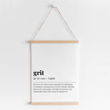 Grit Definition Print Digital Download