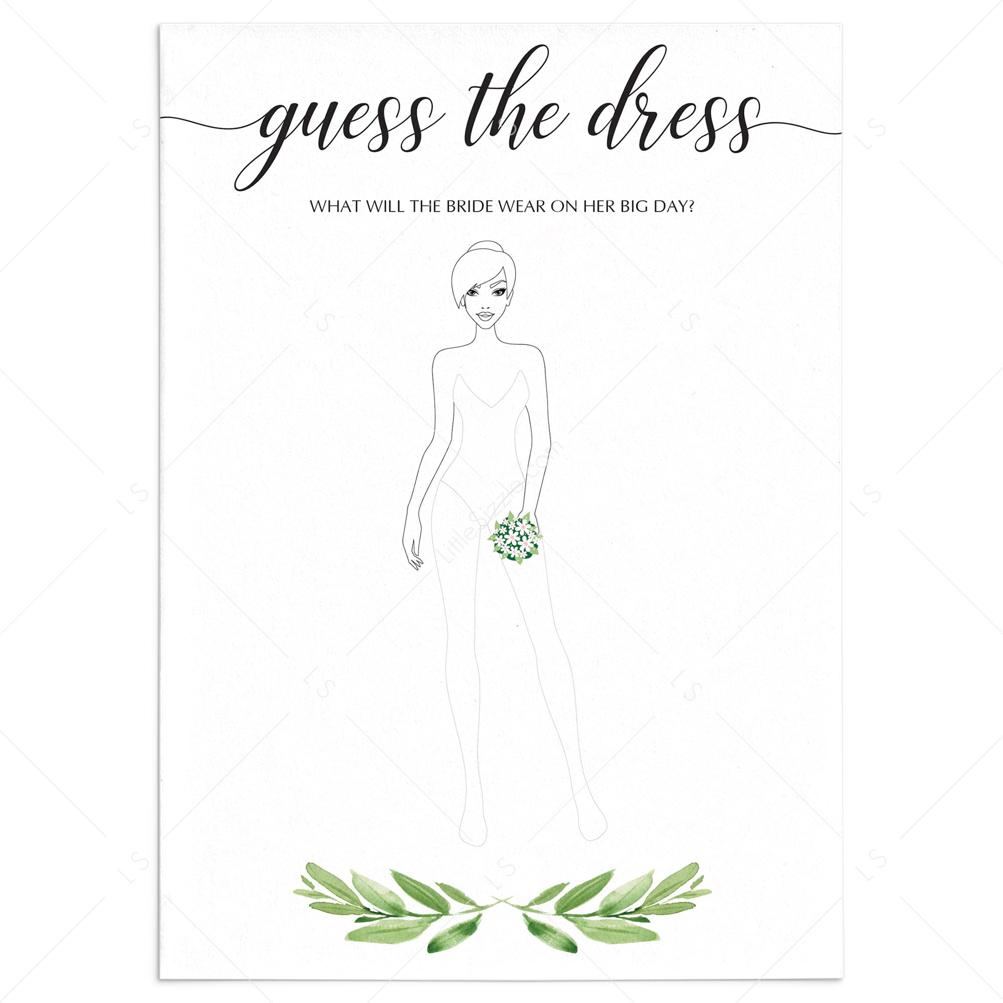 guess the dress bridal shower game printable by LittleSizzle