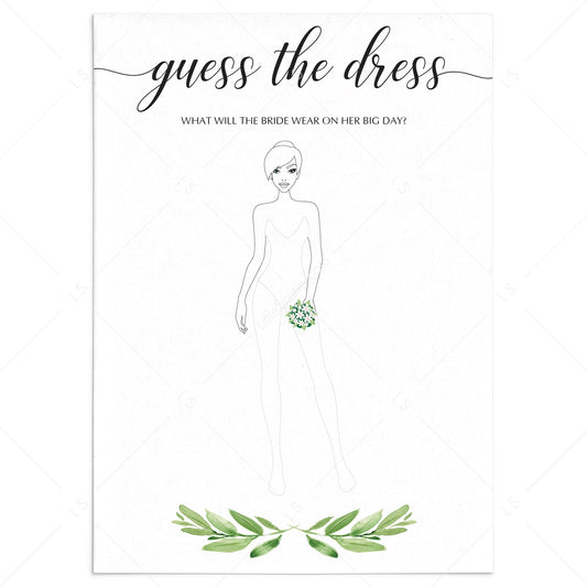 guess the dress bridal shower game printable by LittleSizzle