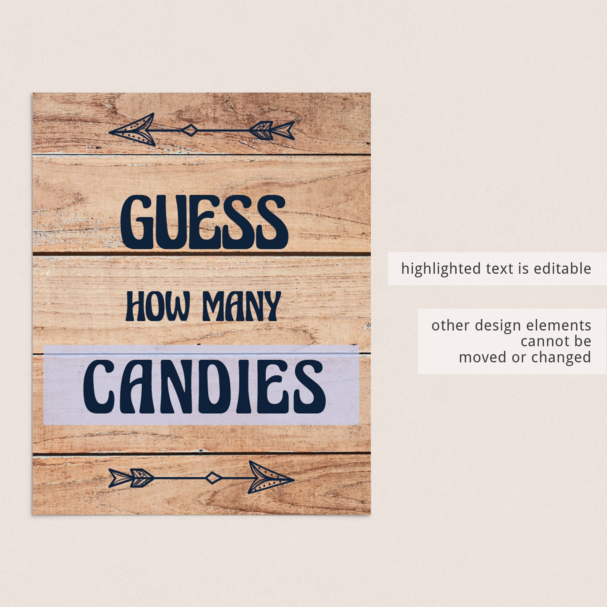 Wood baby shower DIY games editable template download by LittleSizzle
