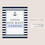 Navy stripes baby shower decor by LittleSizzle