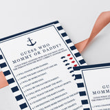 Mommy or daddy quiz for nautical baby shower by LittleSizzle