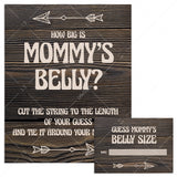 Guess mommy's belly size printable sign and cards rustic theme by LittleSizzle