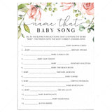 Name the baby song baby shower games floral theme by LittleSizzle