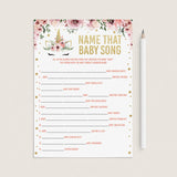 Printable name that baby song game for girl baby party by LittleSizzle