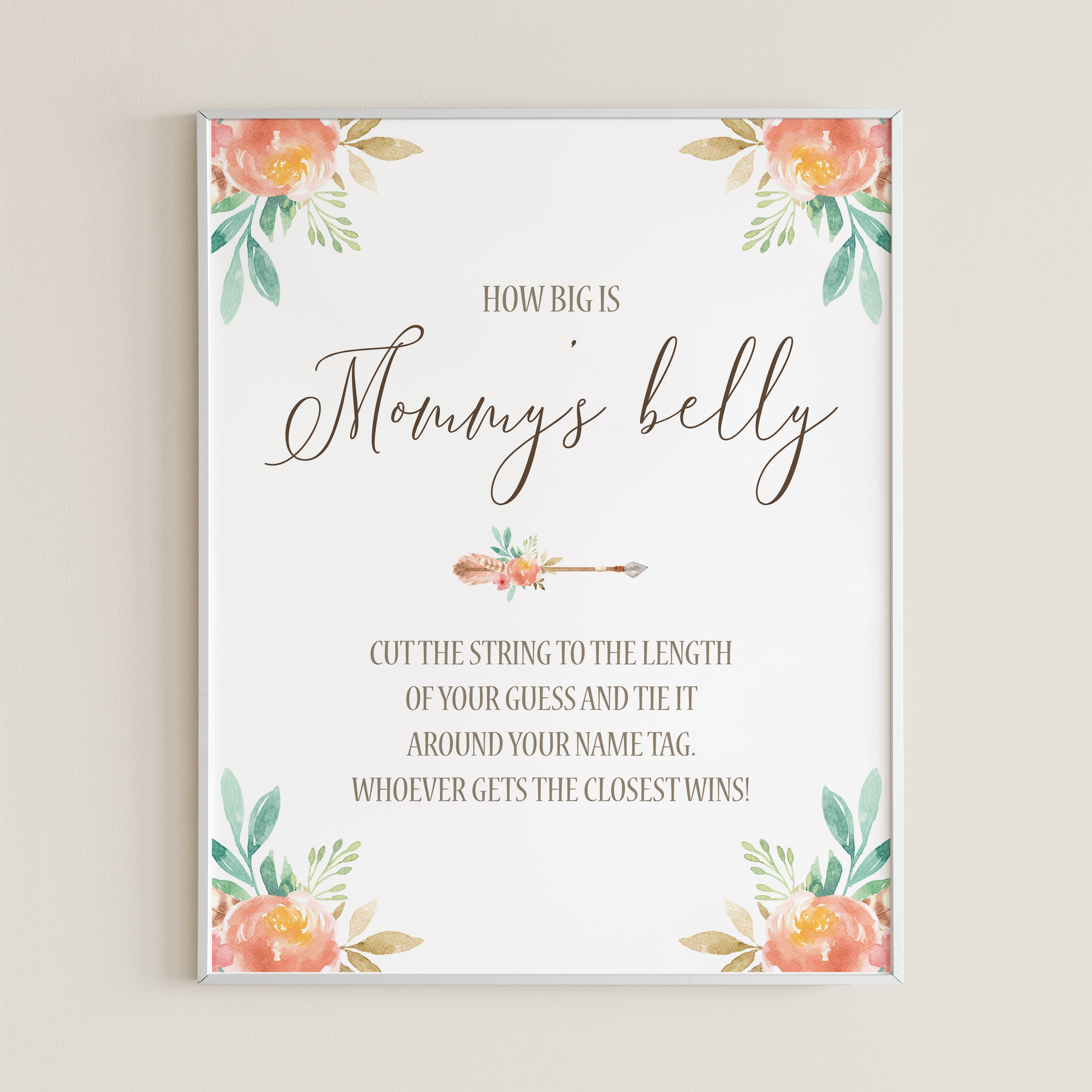 Guess the belly size game printable by LittleSizzle