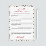 Christmas Songs Game Printable by LittleSizzle