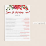 Christmas Carol Guessing Game Printable
