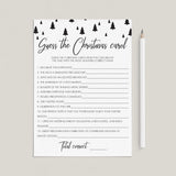Black and White Christmas Carol Game Printable by LittleSizzle