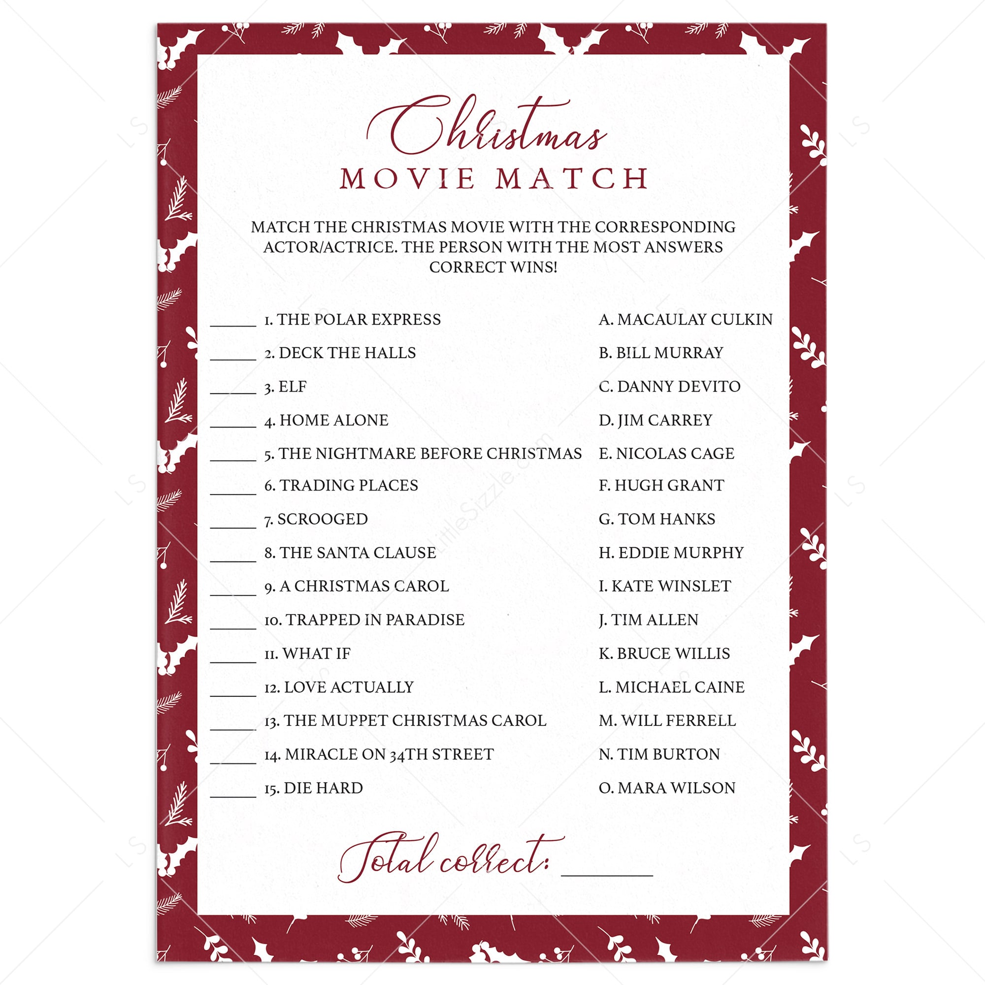 Funny Christmas Movie Game by LittleSizzle