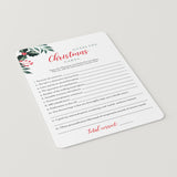 Printable Christmas Songs Game with Answers