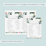 Summer Bridal Shower Love Song Match Game Printable