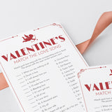 Valentines Love Song Match Game with Answer Key