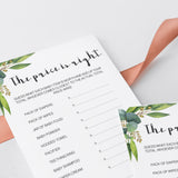 Green eucalyptus leaves on baby shower game download by LittleSizzle