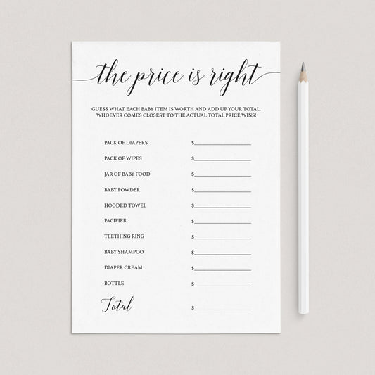 Simple baby shower price right game by LittleSizzle