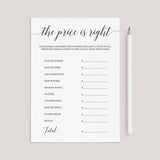 Printable Baby Shower Games Pack with Calligraphy Font