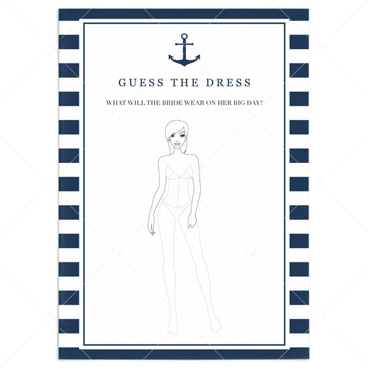 guess the wedding dress bridal shower games cards by LittleSizzle