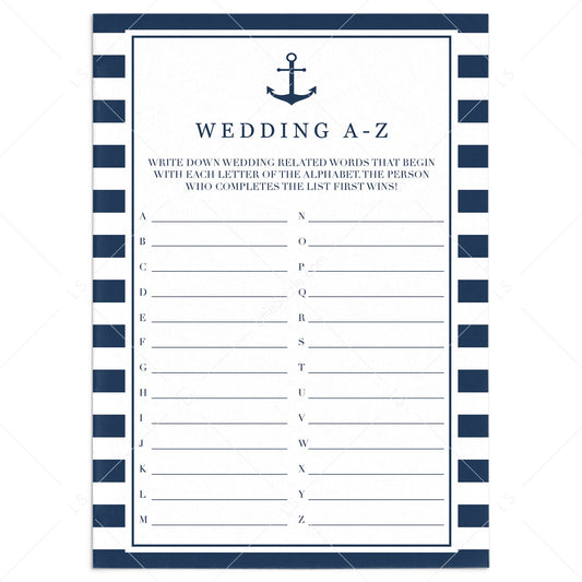 guess the wedding related words a-z game by LittleSizzle