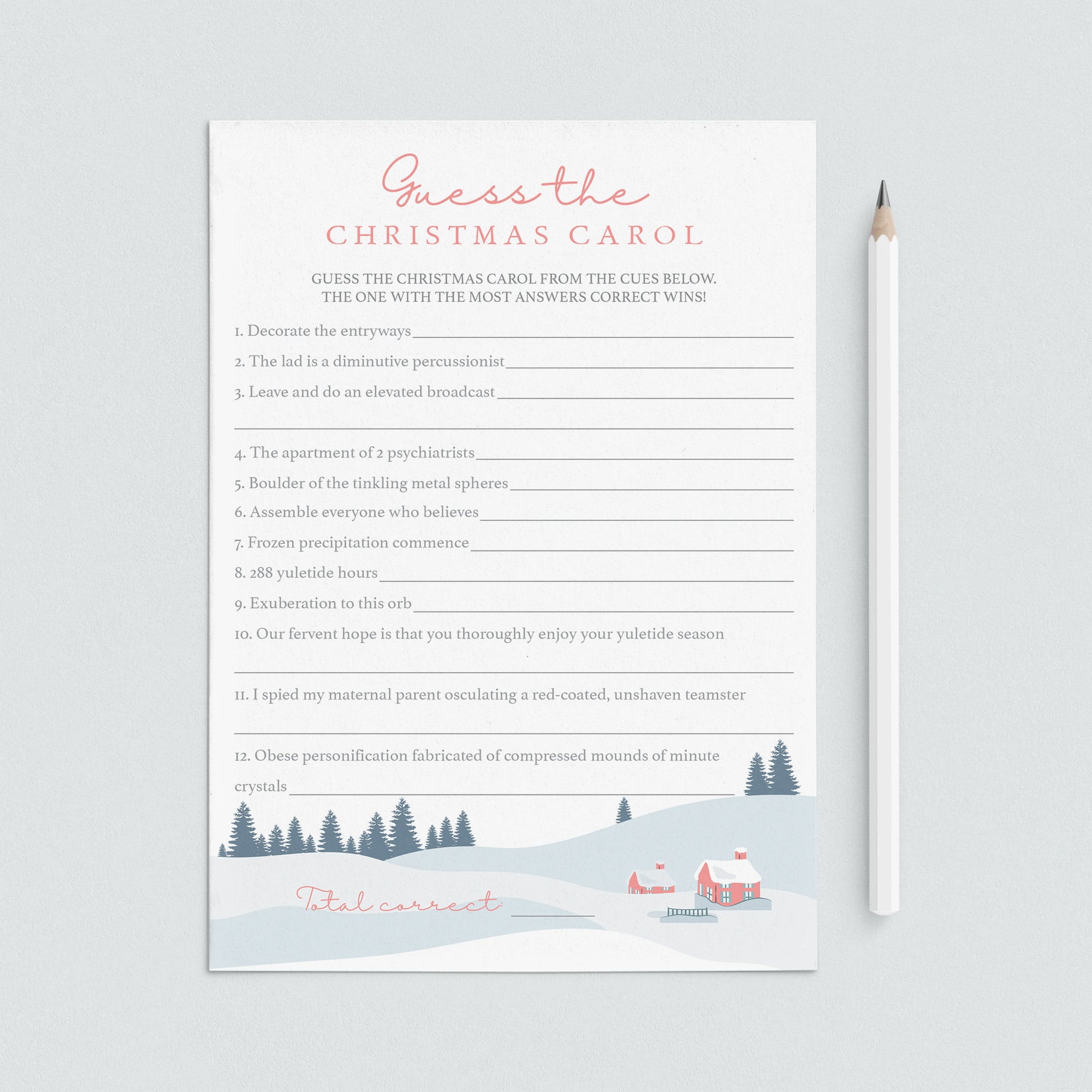 Christmas Song Guessing Game Instant Download by LittleSizzle