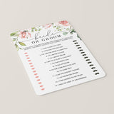 he said she said game for bridal shower or wedding floral